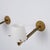 Italian Brass, Green Metal and Opaline Glass Wall Sconces, 1950s, Set of 2 For Sale - Image 12 of 14