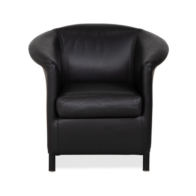 Black Leather Aura Armchair by Paolo Piva for Wittmann For Sale - Image 11 of 15