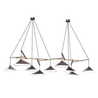 Emily Group of Nine Pendant Light in Dark Bronze Semi-Matte by Daniel Becker for Moss Objects For Sale