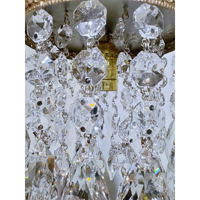 1950's Italian Brass Rim Chandelier For Sale - Image 4 of 8