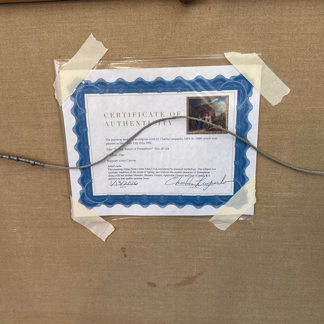 Vintage Oil Painting Nude Figurative Mythological Scene Gilt Frame For Sale - Image 10 of 11