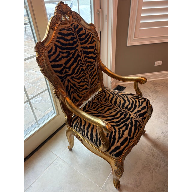 French Maitland Smith Dining Chairs For Sale - Image 3 of 8