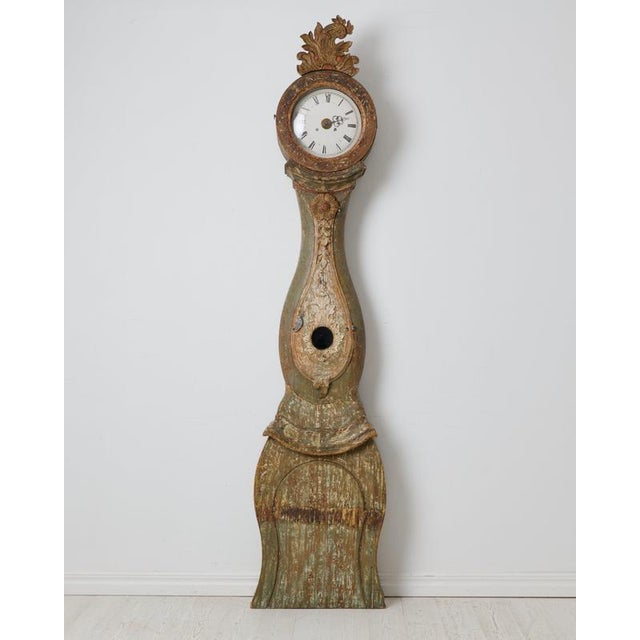 Rococo Antique Rococo Country Long Case Clock, Sweden, 1790 For Sale - Image 3 of 14