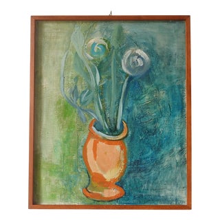 Flower Still Life, 1960s, Oil on Canvas, Framed For Sale