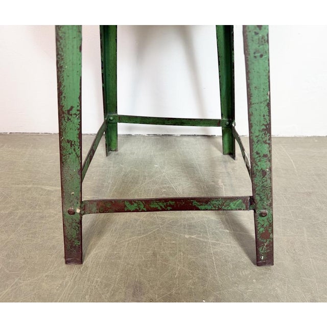 Industrial Green Workshop Stool, 1960s For Sale - Image 14 of 16