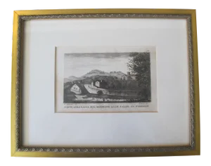 Giovanni Silvestri Italian Etching Bridge to the Abbey on the Mungone River