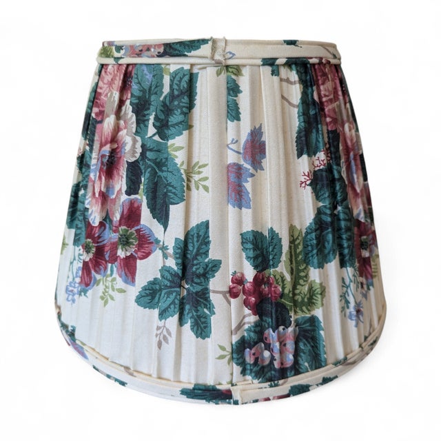 Vintage Botanical Pleated Lampshades- A Pair For Sale - Image 10 of 17