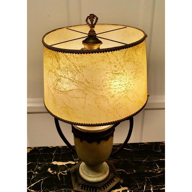 Large French Toleware and Brass Table Lamp, 1920s For Sale - Image 6 of 9