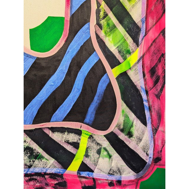 Max Manning “Untitled (CVS133)” Large Contemporary Colorful Neon Geometric Abstract Painting, 2019 For Sale In Houston - Image 6 of 10