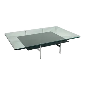 1970s Leather, Aluminum & Glass Coffee Table by Antonio Citterio for B&b Italia