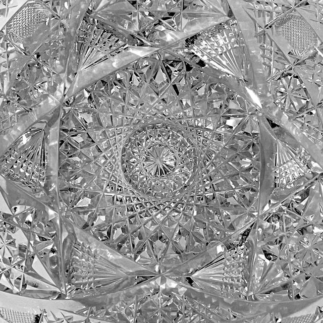Transparent Early 20th Century American Brilliant Deep Cut Crystal Bowl For Sale - Image 8 of 11