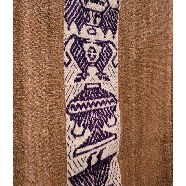 Vintage 1960s Andean Handwoven Wool Poncho Textile – Geometric Indigenous Folk Art For Sale - Image 4 of 5