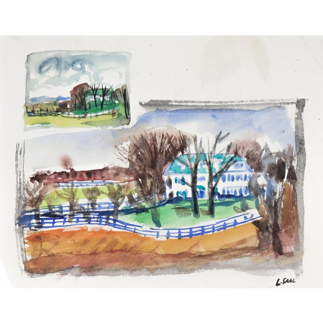 Modern Critchfield Estate 1967 Watercolor For Sale - Image 3 of 3