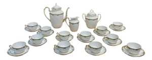Porcelain Coffee and Tea Service from Limoges, 1930s, Set of 27