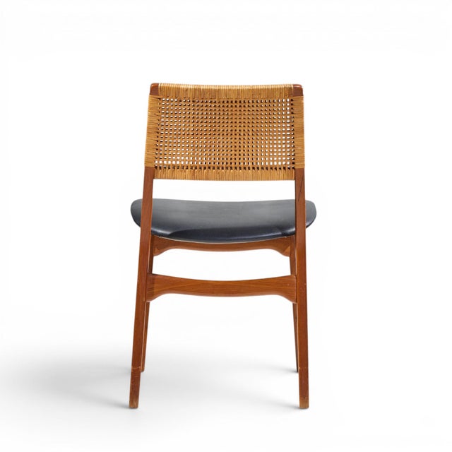 Brown E. Knudsen for Jensen & Lykkegaard Model 47 Mid Century Danish Teak and Cane Dining Chairs - Set of 4 For Sale - Image 8 of 10