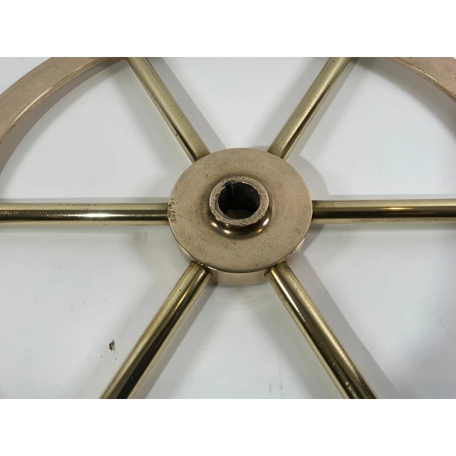 Six Spoke Solid Brass Yacht Wheel For Sale In Boston - Image 6 of 9