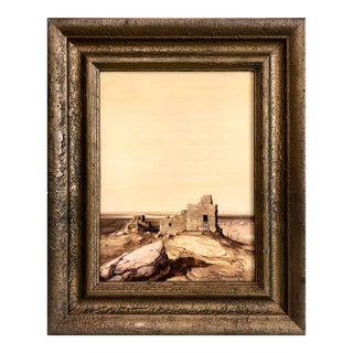 Western Realism Painting of a Southwest Pueblo Stone Ruin, by Gary Niblett For Sale