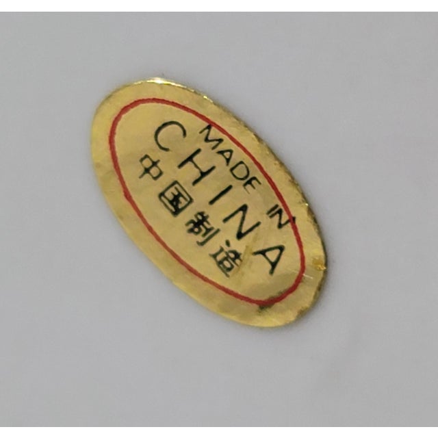 Grand 40" Vintage Blue & White Chinoiserie Floor Vase & Carved Stand For Sale - Image 10 of 17