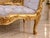 Late20C French Louis XVI Gold Pink Damask Settee For Sale - Image 4 of 11