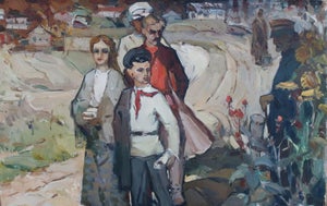 Original Oil Painting, Ukrainian Artist Kiselev, Socialist Realism, 1970 50-79