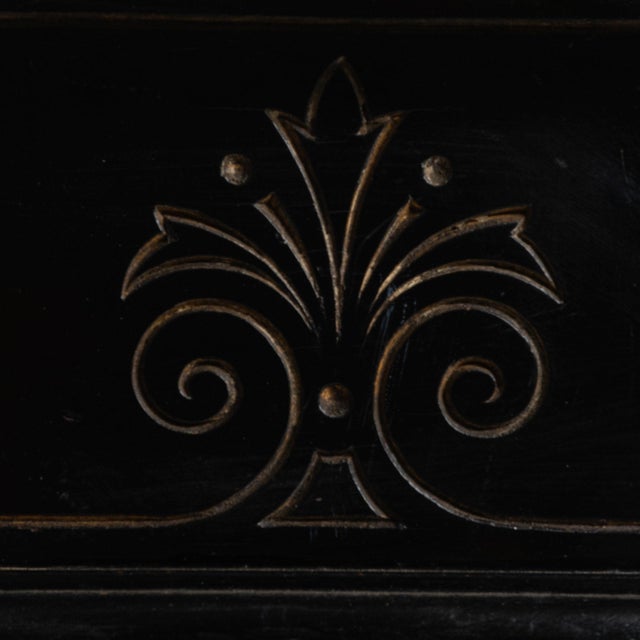 Black 19th Century France Black Wood Console Table For Sale - Image 8 of 11