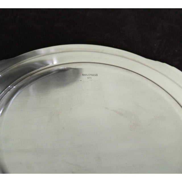 1970s New Silver Round Platters With Jubilee, Patented Applied Border Pattern- Set of 2 For Sale - Image 9 of 14