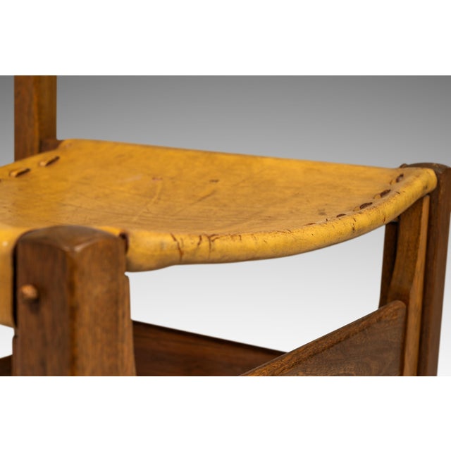 1960s Safari Tanned Saddle Leather & Oak Lounge/Side Chair Designed by Biermann Werner for Arte Sano, Colombia, C. 1960's For Sale - Image 5 of 12