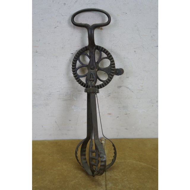 Wood 5 Antique Assorted Kitchen Tools French Fry Cutter Egg Beater Cabbage Slicer For Sale - Image 7 of 17