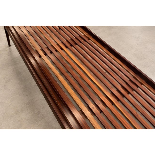 Brown Brazilian Modern Sculpted Daybed in Solid Rosewood & Mohair by Novo Rumo, Brazil, 1960s For Sale - Image 8 of 18