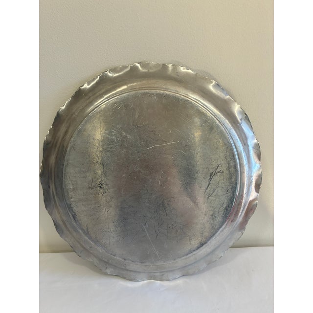 Vintage Federal Silver Co. Hand-Wrought Aluminum Floral Tray For Sale - Image 11 of 12