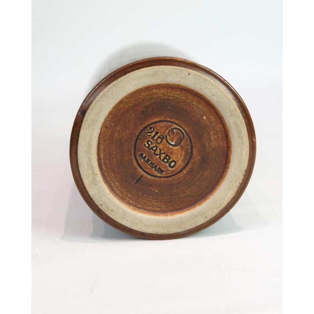 1940s Model 216 Ceramic Vase in Brownish Colors by Nathalie Krebs for Saxbo, 1940s For Sale - Image 5 of 6