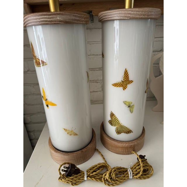 Goldenrod Pair of Fluttering Butterfly Lamps For Sale - Image 8 of 8