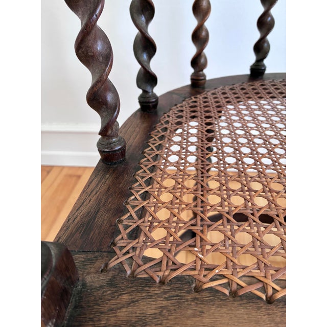 Edwardian Barley Twist Armchair With Cane, English, Early 20th Century For Sale - Image 14 of 16