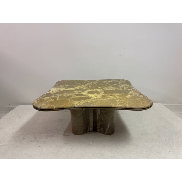 Stone Italian Biomorphic Square Marble Table, 1970s For Sale - Image 7 of 17