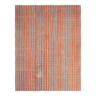 Striped Vintage Turkish Kilim Rug - 7`7" X 9`10" For Sale