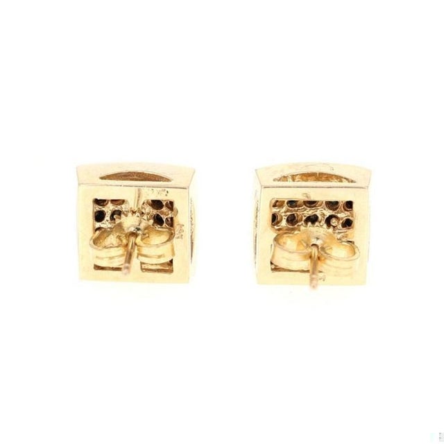 Roshe Jewels Diamond Studs, 1.38 Carat Black Diamond Yellow Gold Earring Studs, A Pair For Sale - Image 4 of 9