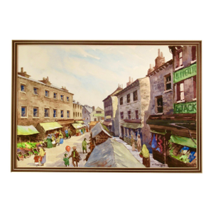 Ken Cherrington Farmers Market, Glasgow C. 1930 Painting
