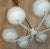 Mid-Century Modern Chandelier in White Metal and Brass with 6 Opal Glass Domes, 1960s For Sale - Image 3 of 9