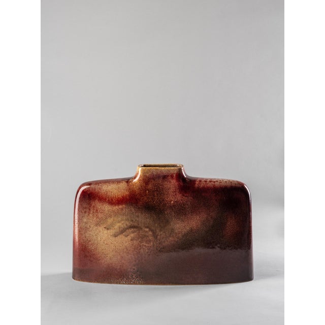 Rectangular Vase in Glazed Ceramic by Leandro Lega, 1984 For Sale - Image 9 of 9