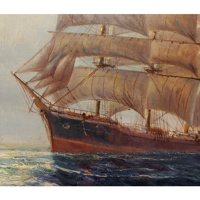 19th Century Oil Painting of Clipper Ship Seascape by Daniel Sherrin the Elder Chairish