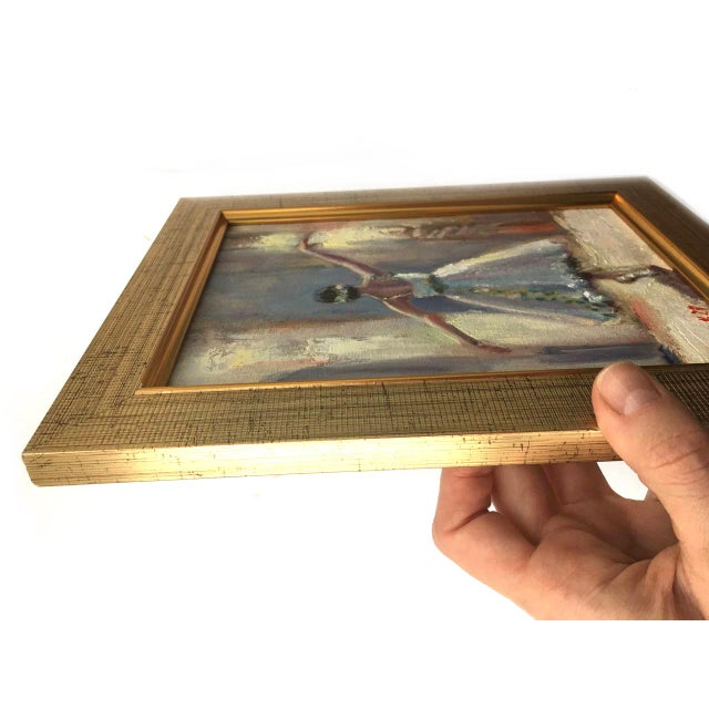 Ballerina Painting Original Impressionist Oil Blue Dancer by Valeriya Serova, Framed For Sale - Image 9 of 12