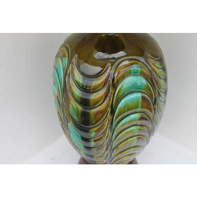 Mid-Century Modern Mid Century Modern Multi Color Glazed Table Lamp For Sale - Image 3 of 8