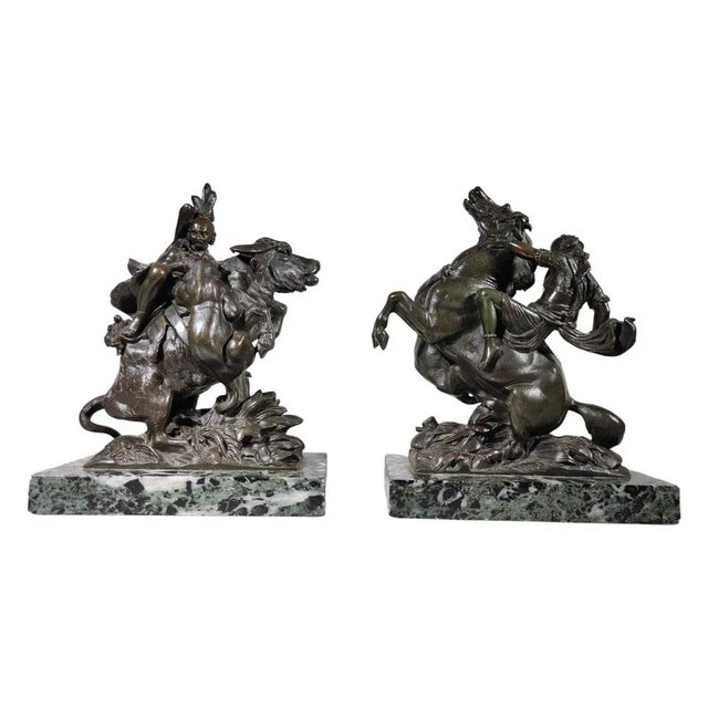 Amazon on Horseback Attacked by a Tiger by August-Karl-Edouard, 1900s, Set of 2 For Sale - Image 11 of 13