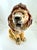 Beautiful hand painted majolica style sitting lion sculpture from the 60's crafted in Italy. Wonderful detail highlighted...