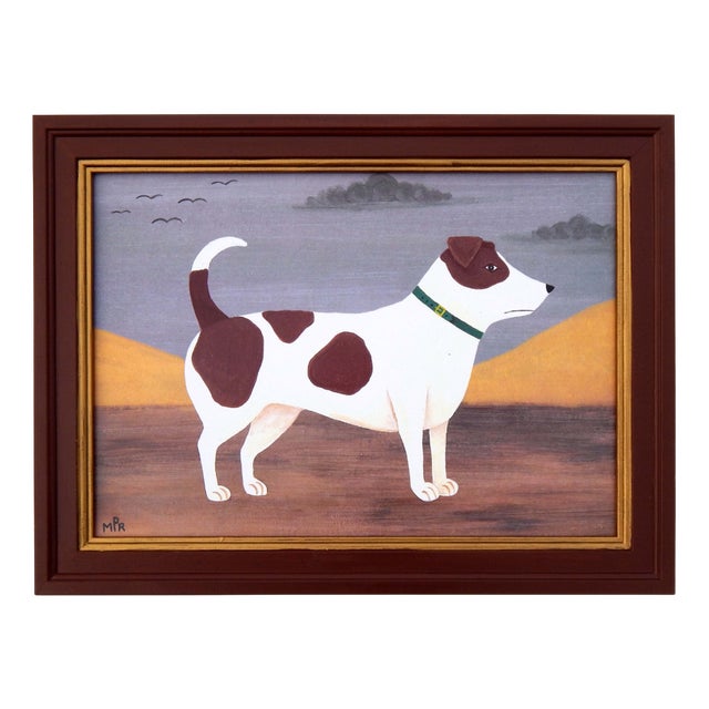 Matt Rix, Naive Style Jack Russell Terrier, Print, Framed For Sale