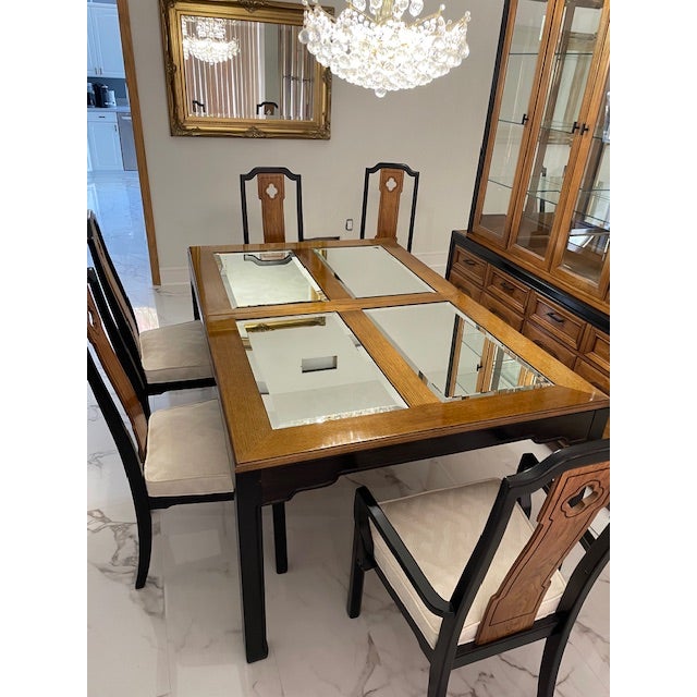 1970s Thomasville Embassy Collection Dining Table W/Leaves and Pads (Part of Set) For Sale In Pittsburgh - Image 6 of 14