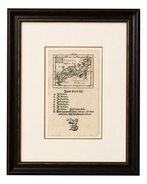 Mallet Miniature Map of Japan Iaponia with German Text, 1683
