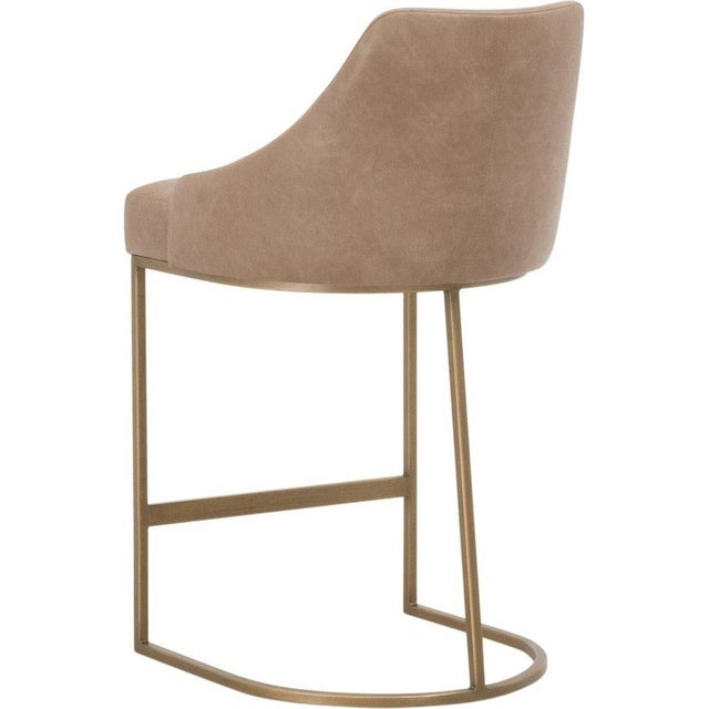 Metal Essentials For Living Parissa Leather Counter Stools - Set of 2 For Sale - Image 7 of 9