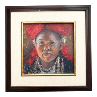 African Girl, Painting by Egyptian Artist M.Khedr, 2014 For Sale