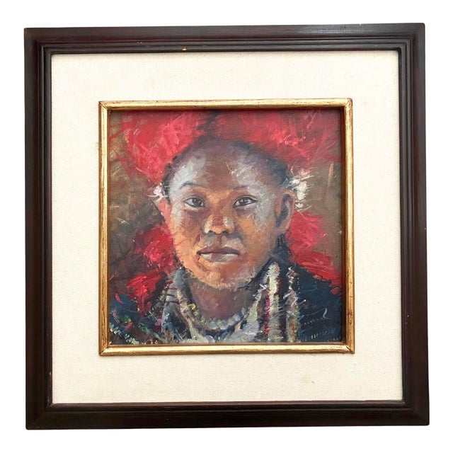 African Girl, Painting by Egyptian Artist M.Khedr, 2014 For Sale